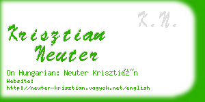 krisztian neuter business card